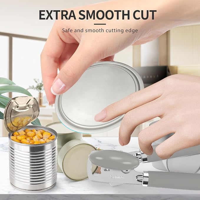 Safring Can Opener Manual, Heavy Duty Stainless Steel Smooth Edge Can Opener - Image 7