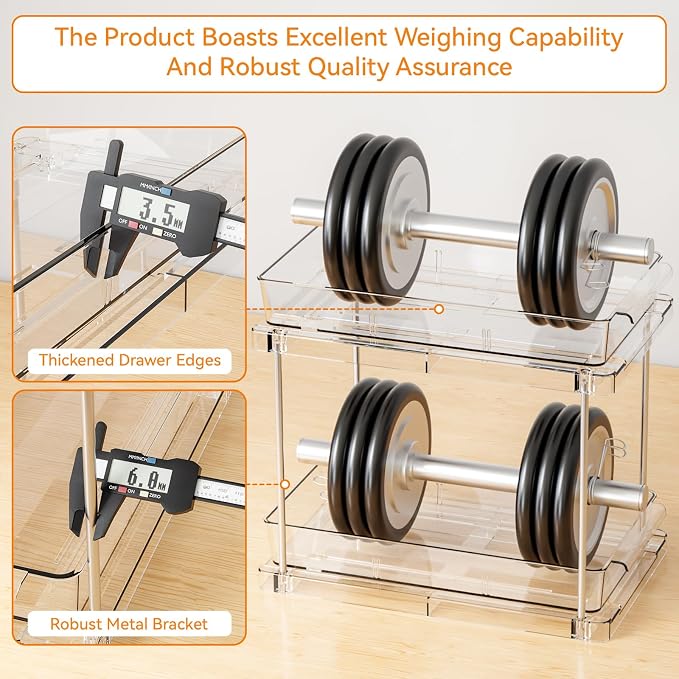 Yieach 2 Pack 10.6″ High Pull Out Medicine Cabinet Organizer - Image 6