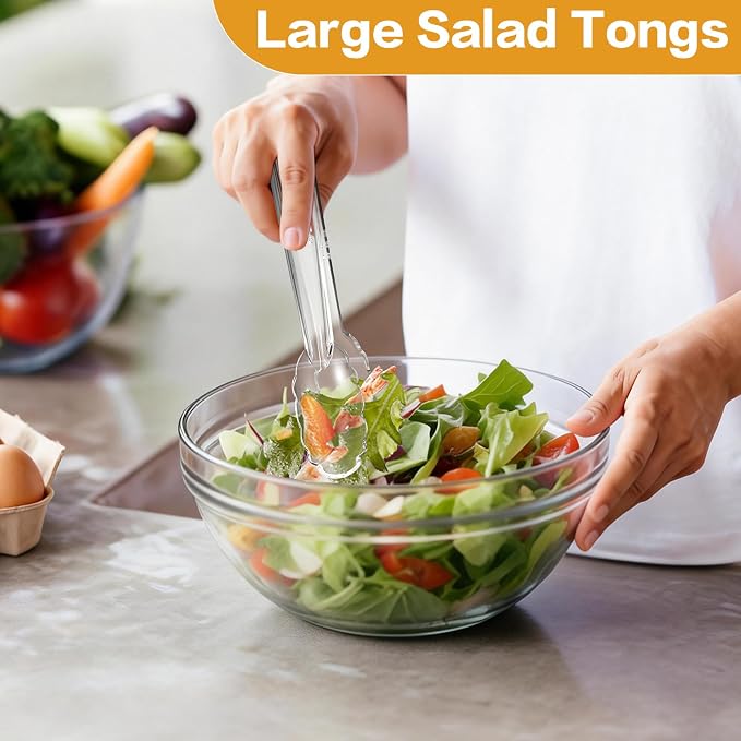 Mwellewm 40 Pc Serving Tongs 9 Inch Bulk Reusable or Disposable Plastic Tongs - Image 5