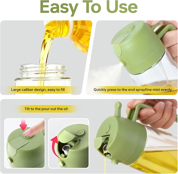 2Pcs Glass Oil Sprayer for Cooking 16oz/470ml, Kitchen Gadget for Air Fryer - Image 5