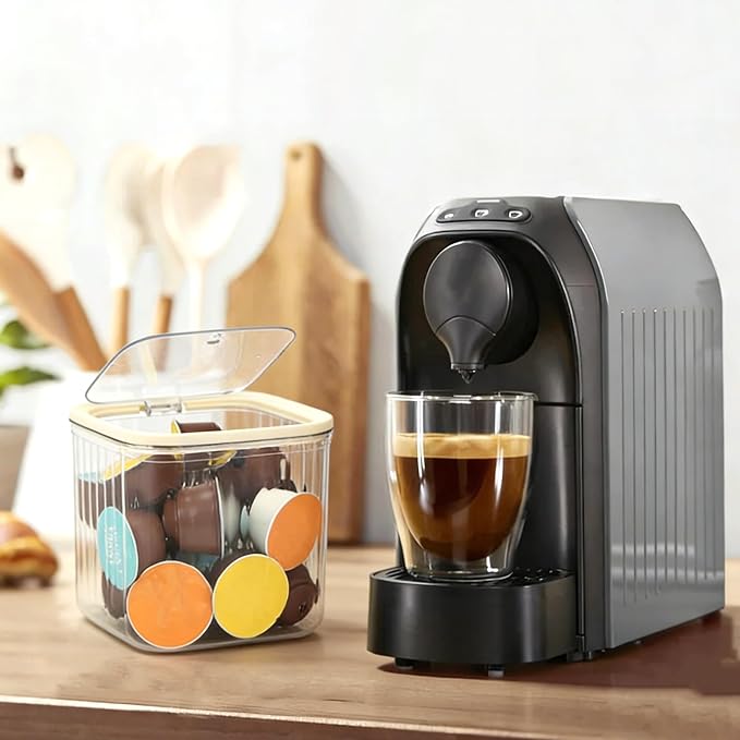 Coffee Pod Holder with Press-Top Lid, Space Saving - Image 2