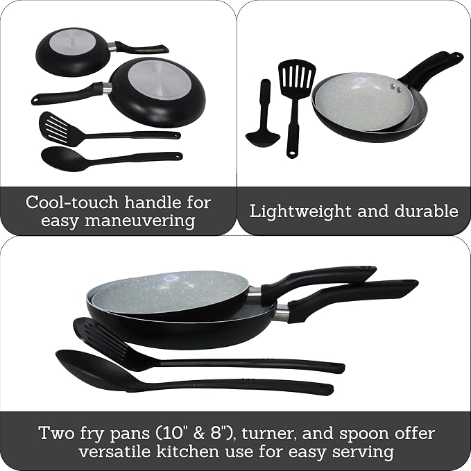 IMUSA Nonstick Ceramic Cookware Set 4-Piece 8in/10in, - Image 2