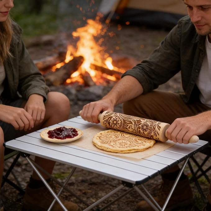 2 Pack Wooden Embossed Rolling Pin - Image 4
