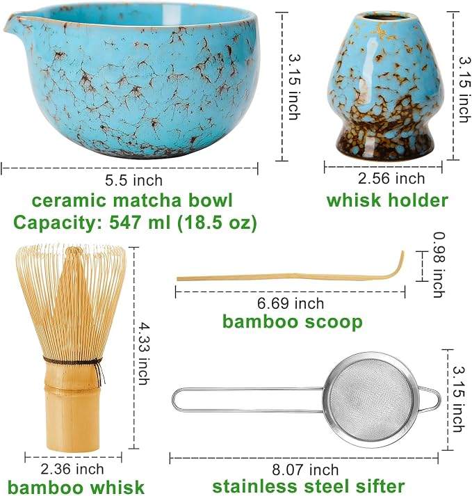 Matcha Bowl and Whisk Set, BPA-Free – Multi-Layer Ice-Crackle Ceramic Chawan - Image 9