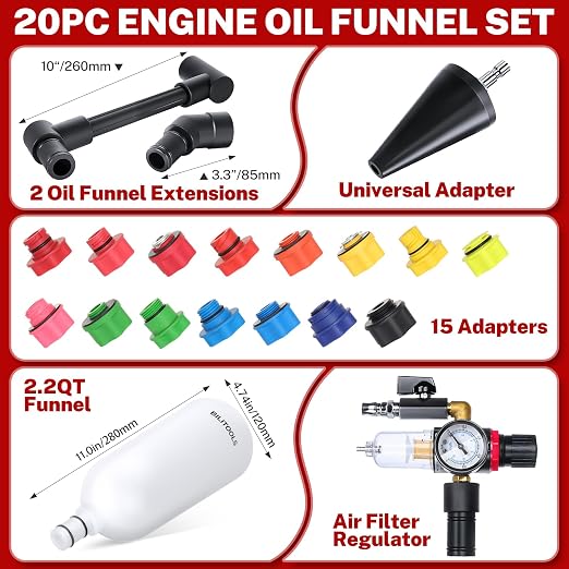 BILITOOLS 20-Piece Oil Funnel Kit - Image 2