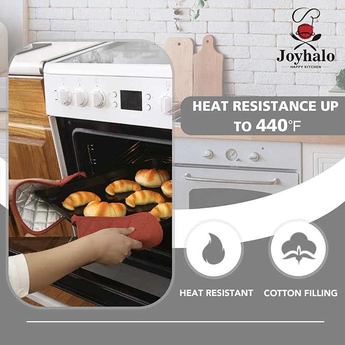 Joyhalo 4 Pack Pot Holders for Kitchen, Cotton Oven Holder - Image 4