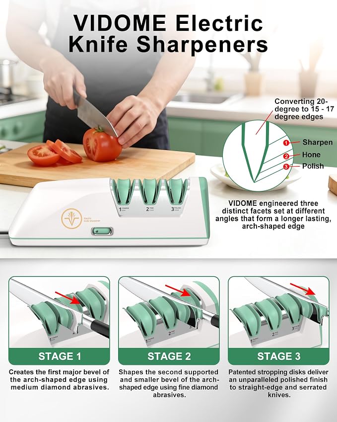 Electric Knife Sharpener with Replaceable Sharpening Head Easy to Change - Image 7