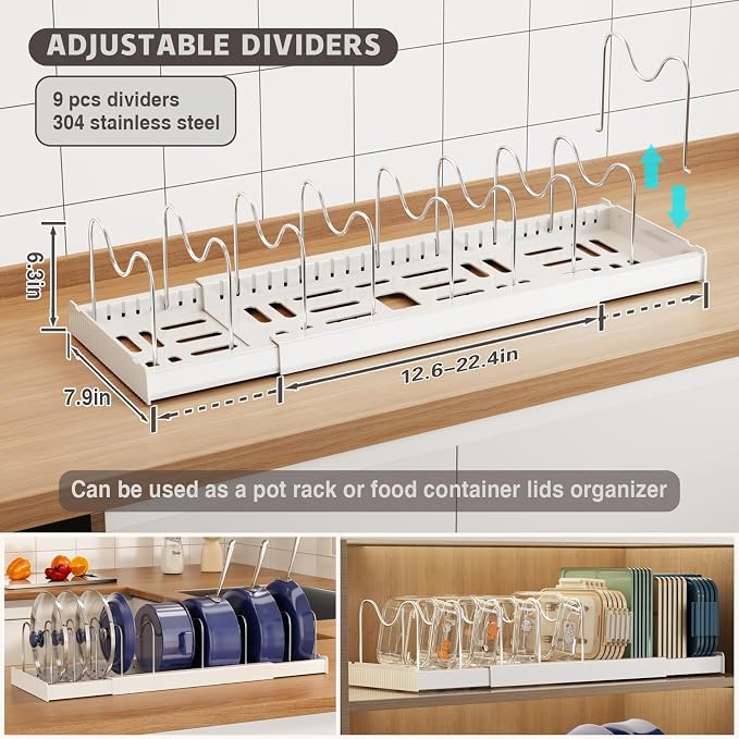 Magheo Expandable Food Storage Container Lid Organizers - Image 2