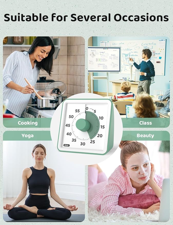 LIORQUE Visual Timer for Kids, 60-Minute Countdown Timers for Classroom Office - Image 8