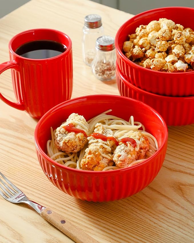 Hasense Large Ceramic Serving Bowls 42 Oz - Image 4