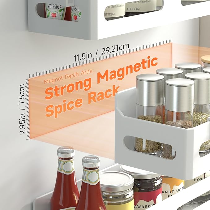 Sevenblue 2 Pack Strong Magnetic Spice Rack - Image 2