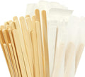 100pcs Bamboo Coffee Stirrers Individually Wrapped, 5.5 Inch Disposable Wood by WANKEYI