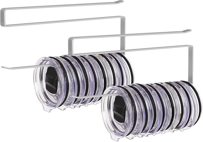 2 Pack Tumbler Lid Organizer, Horizontal Tumbler Lid Storage Hook to Hold Up 20 by JOLENSOY