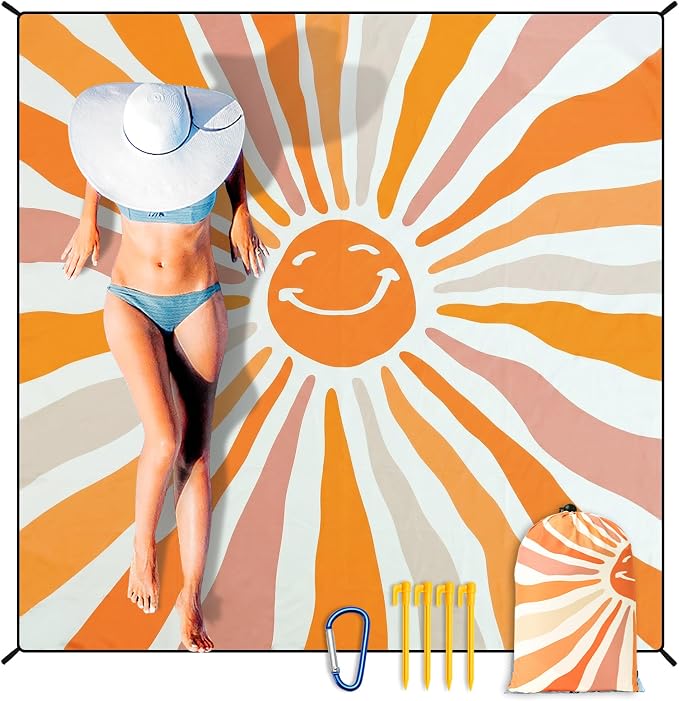 HIHOHO Beach Blanket Waterproof Sandproof Extra Large Beach Mat 79" X by HIHOHO