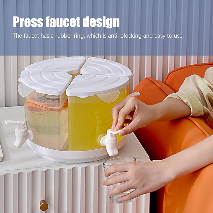 Beverage Dispenser for Fridge, 5.5 L/1.5 Gallon Rotating Plastic Drink Dispenser - Image 6