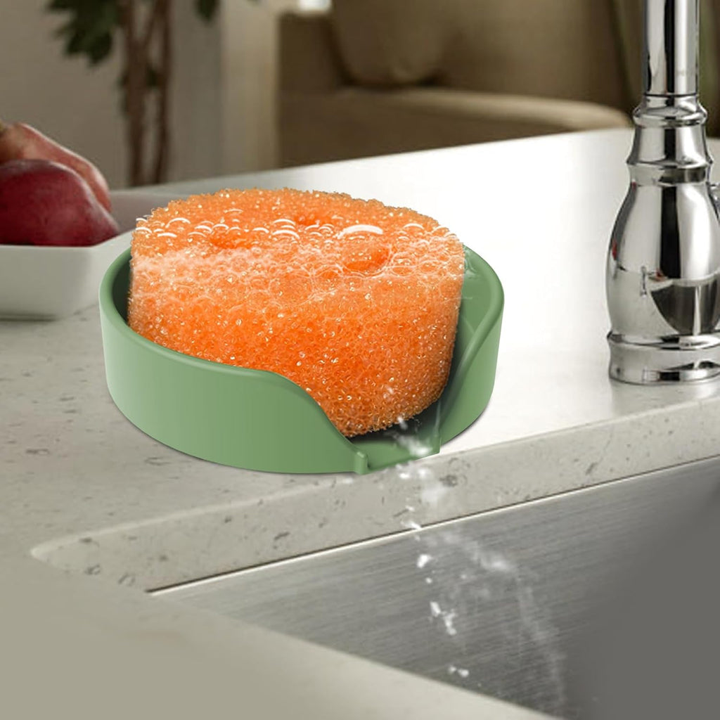 Sponge Holder for Scrub Daddy with Suction Cups and Drain Spout