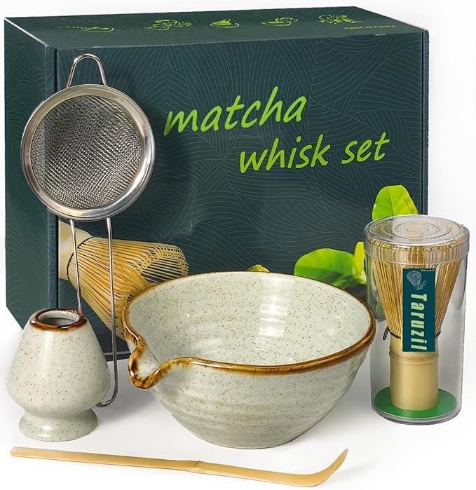 Taruzil Matcha Whisk Set with Matcha Bowl, Matcha Bamboo Whisk, Matcha Whisk by Taruzil