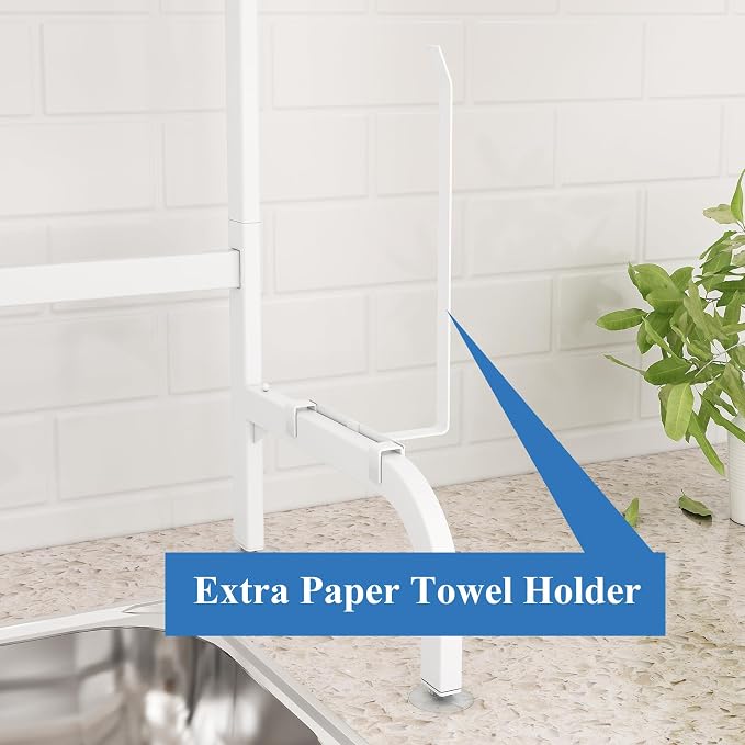 Over The Sink Dish Drying Rack, Adjustable 2 Tier Metal Steel Dish Drying Racks - Image 5