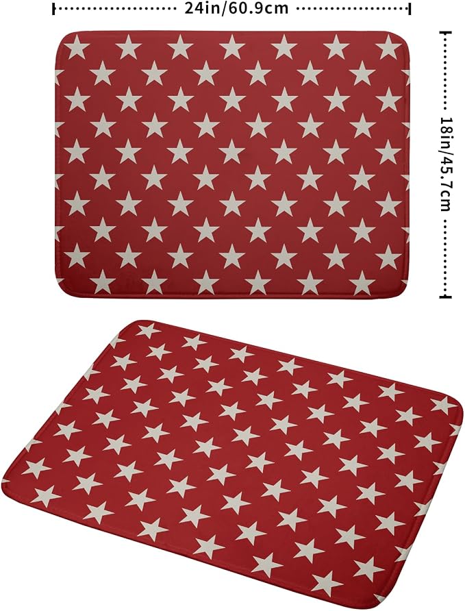 Patriotic July of 4th Red Star Dish Drying Mat - Image 2
