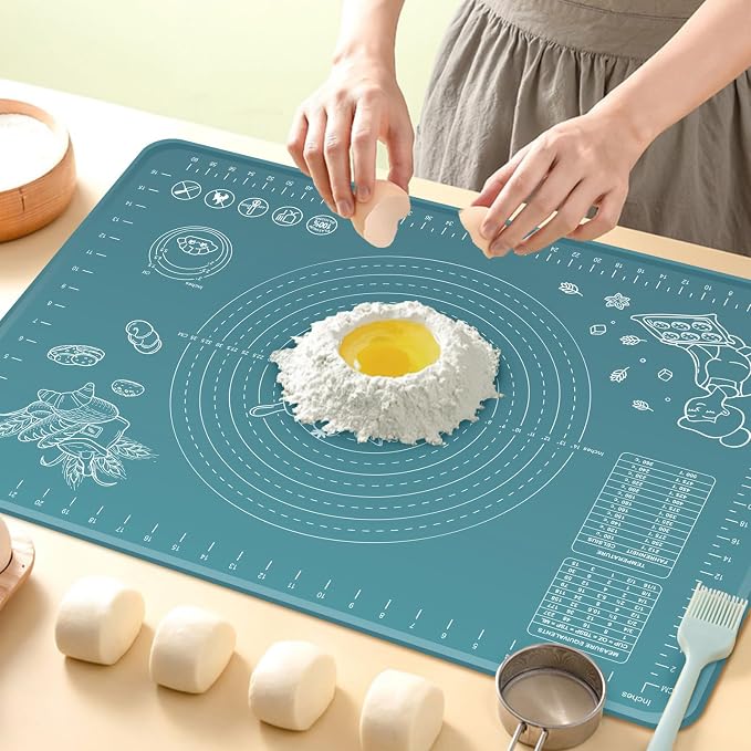 Silicone Pastry Mat 28" x 20" Extra Thick Non Stick Baking Mat by UltraKeno
