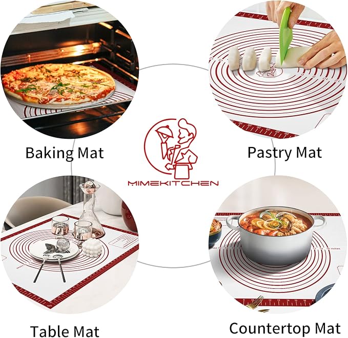 Silicone Baking Pastry Mat, Non Stick Dough Rolling Sheet - Image 4
