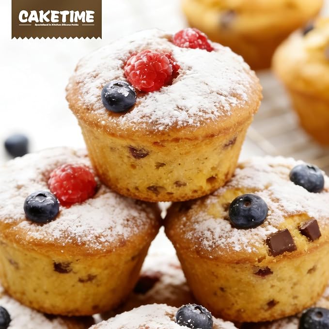 CAKETIME Silicone Jumbo Muffin Pan, 3.5 Inch Silicone Texas Muffin Pan 6 Cup - Image 8