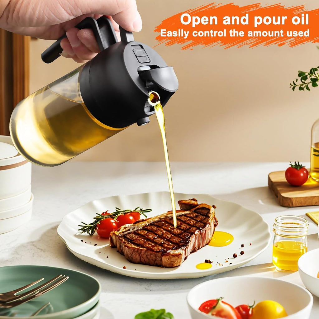 2 in 1 Glass Oil Sprayer & Dispenser,16oz/470ml Olive Cooking, Air