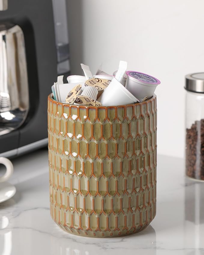 Utensil Holder, 7.5"+5.3" Ceramic Kitchen Utensil Holder - Image 6