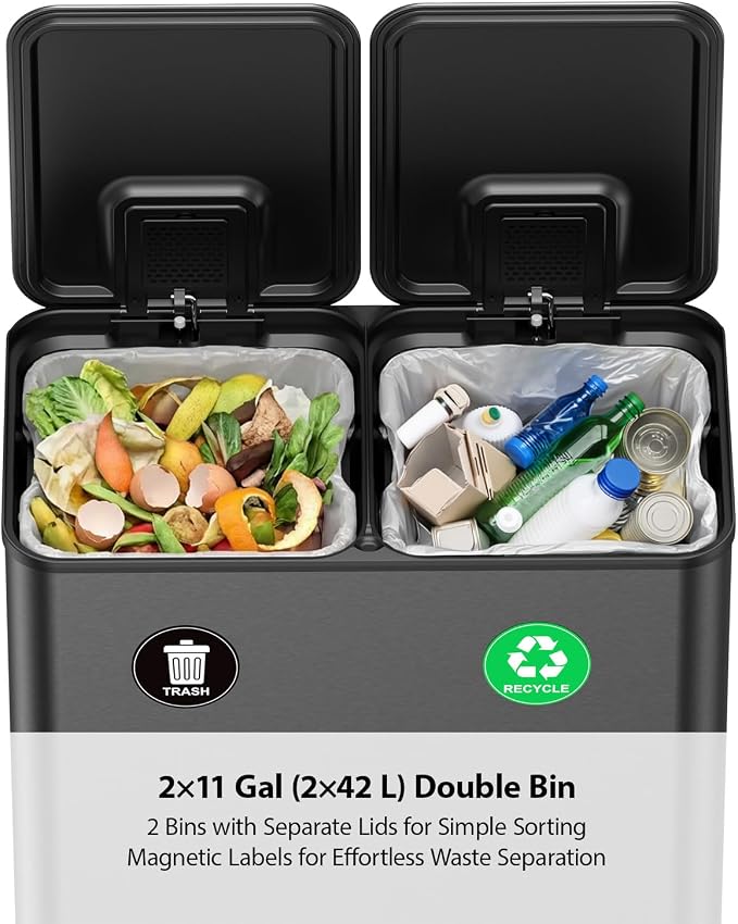 Lovewind Dual Trash and Recycling Bins - Image 3