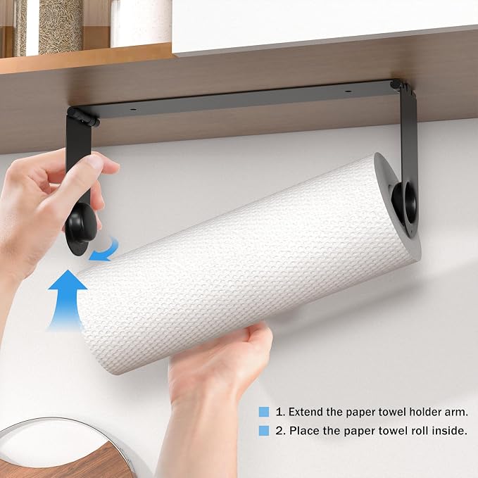 Paper Towel Holder Under Cabinet, Wall Mount Paper Towels Holder - Image 2