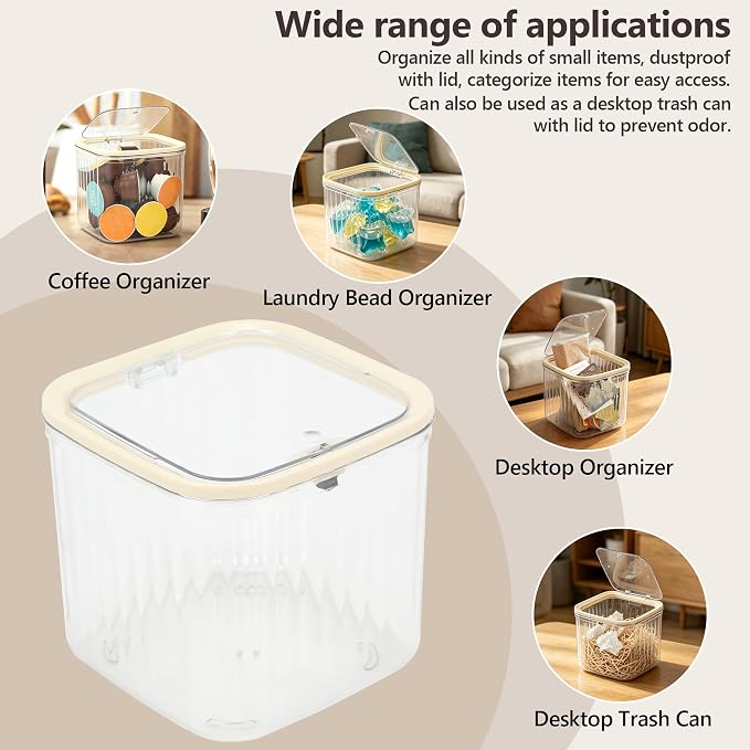 Coffee Pod Holder with Press-Top Lid, Space Saving - Image 5