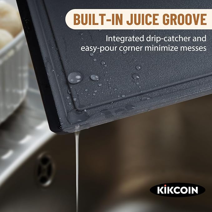 Kikcoin Plastic Cutting Boards for Kitchen, 3-Piece Large Cutting Board Set - Image 3