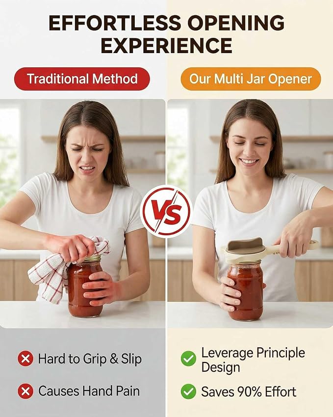Jar Opener – 4-in-1 Adjustable Stainless Steel Secure Grip Lid Remover - Image 7