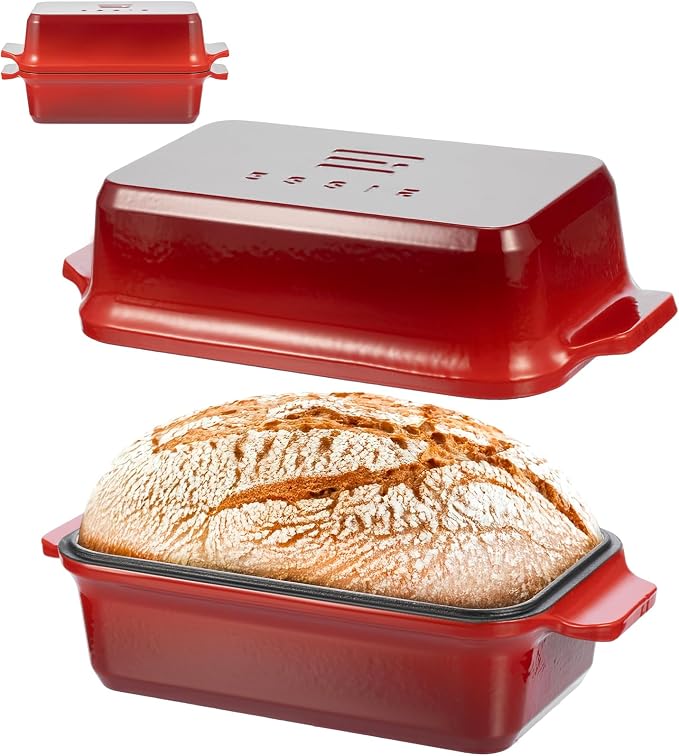 Enameled Cast Iron Dutch Oven for Sourdough Bread Baking, 9×5 Dutch Oven Pot by RYEDE