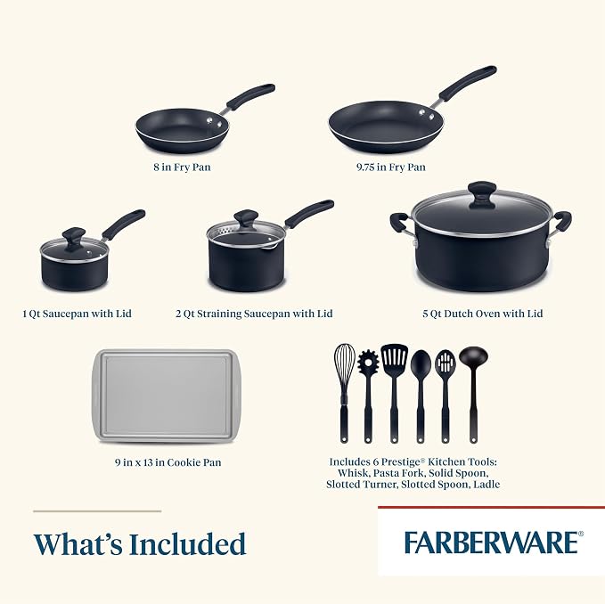 Farberware Cookstart DiamondMax Nonstick Cookware/Pots and Pans Set - Image 4