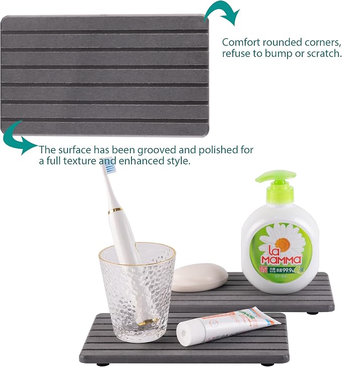 NiuYichee 2 PCS Water Absorbent diatomite Coasters, 9.5" x 5.5" Water Absorbing - Image 6