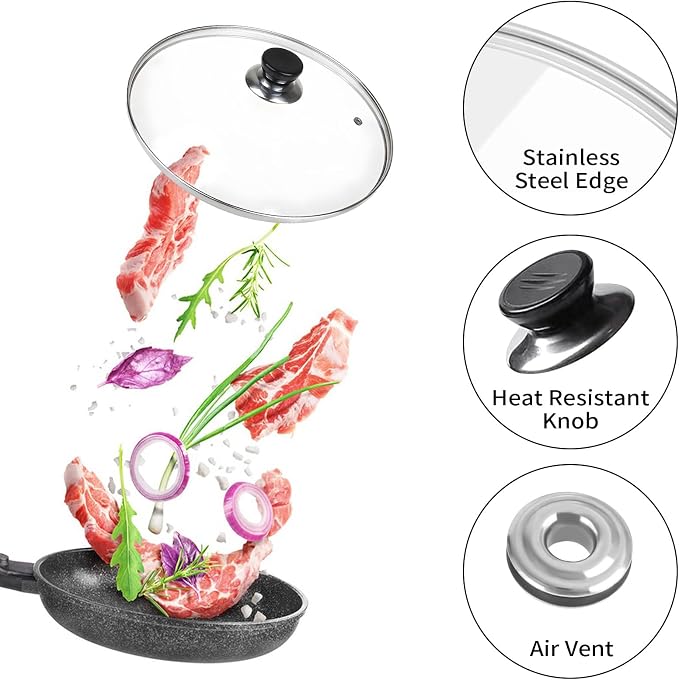 14 Inch Pan Lid, Tempered Glass Cast Iron Lid - Image 4
