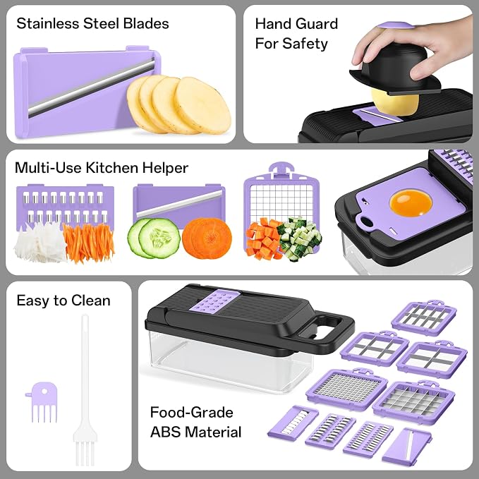 HomeHacks Vegetable Chopper Vegetable Cutter, 15 in 1 Kitchen Gadget, Onion - Image 5