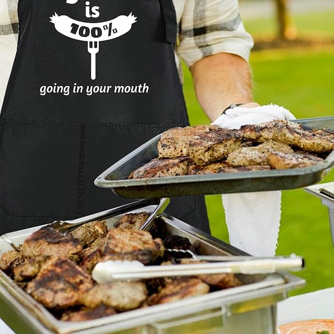 Rosoz Funny BBQ Black Chef Aprons - Image 2