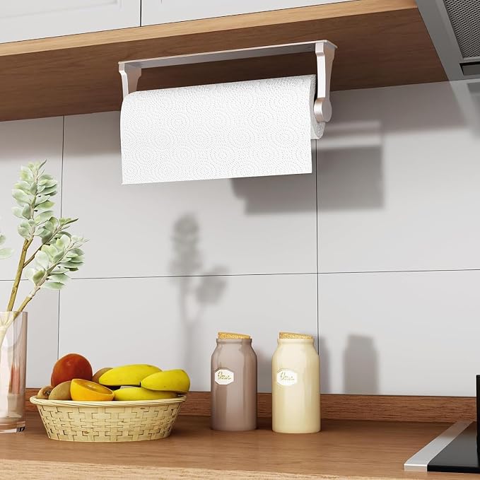 MONEER Paper Towel Holder Under Cabinet, Paper Towel Holder, Aluminum Alloy - Image 2