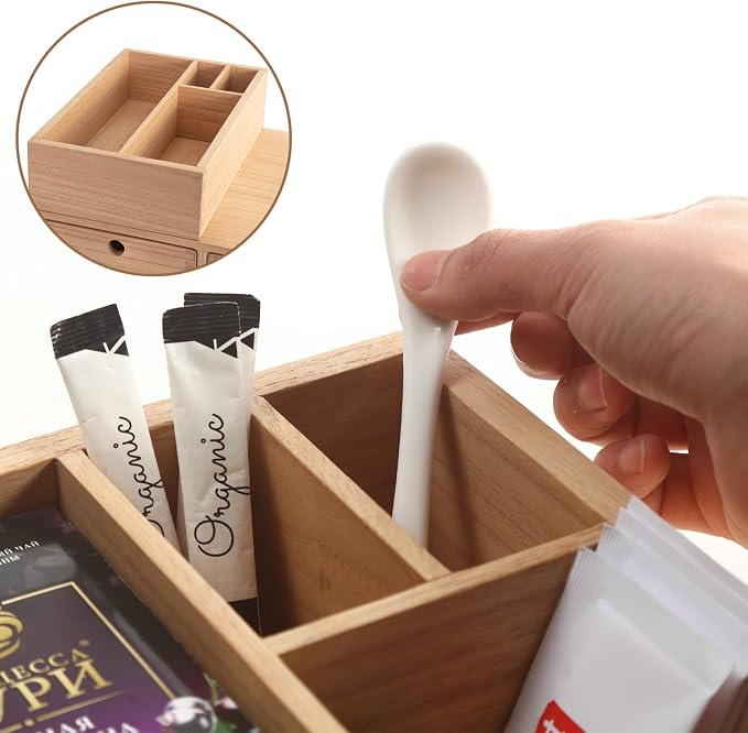 KIRIGEN Wooden Coffee Station Organizer 2-Piece Set - Image 7