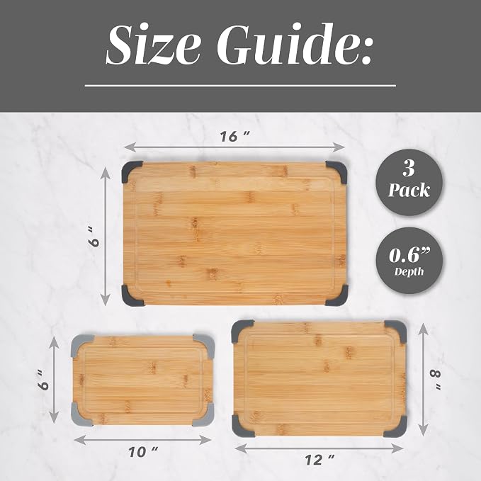 COOK WITH COLOR Non-Slip Cutting Board Set – Kitchen Essentials with Easy Grip - Image 3