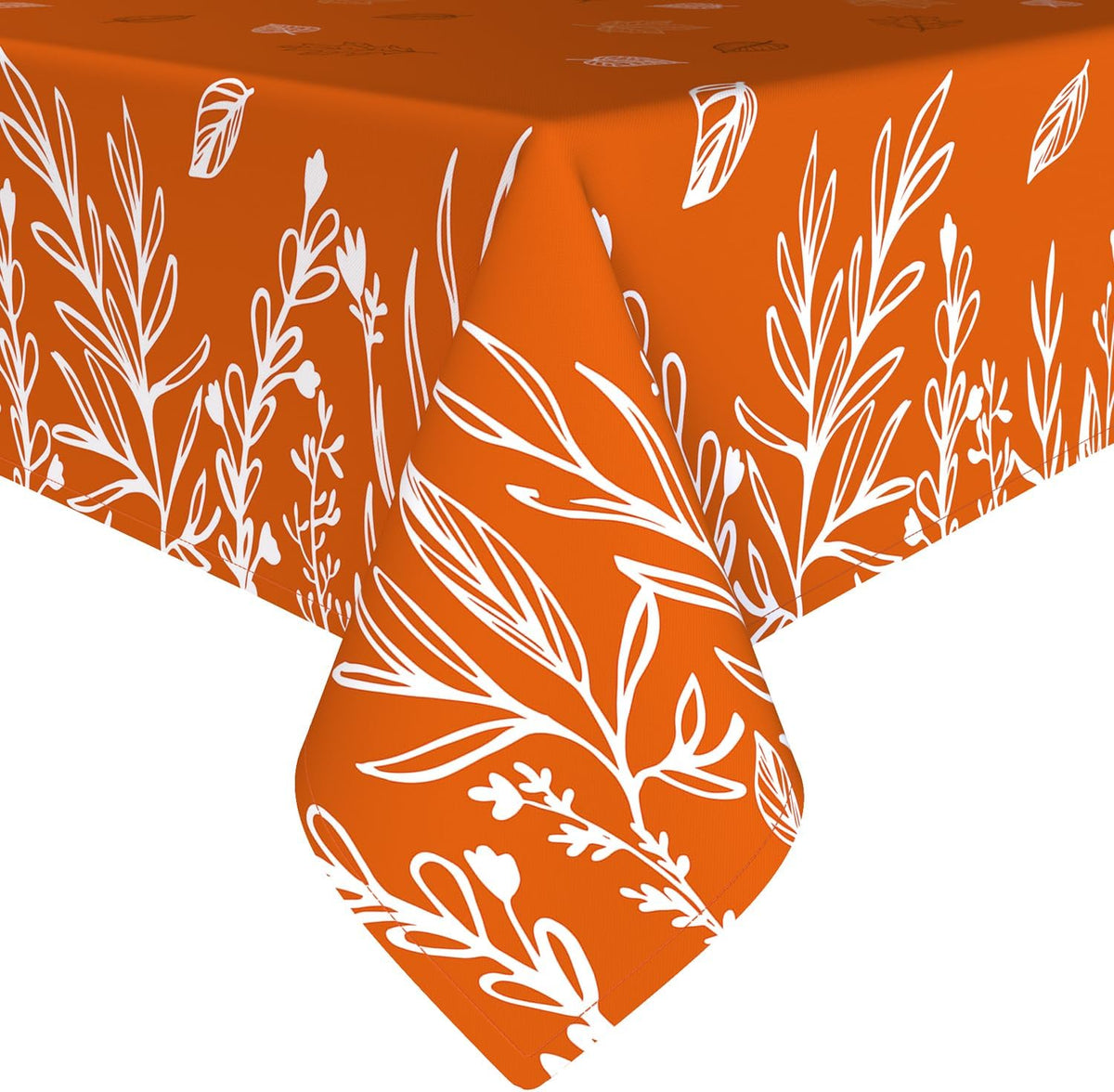 Orange Fall Tablecloth Square 52x52 Inch, Stain Resistant Washable