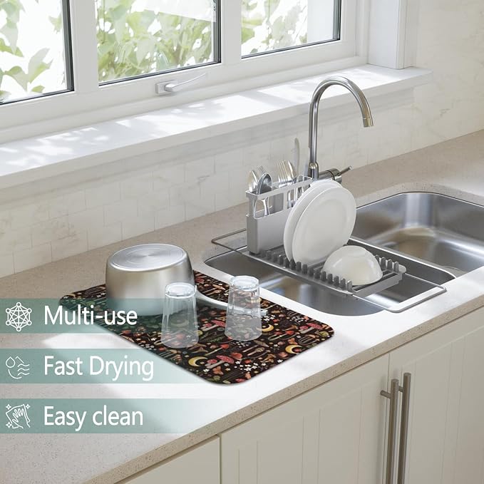 Dish Drying Mat for Kitchen Counter 2 Pack - Image 2