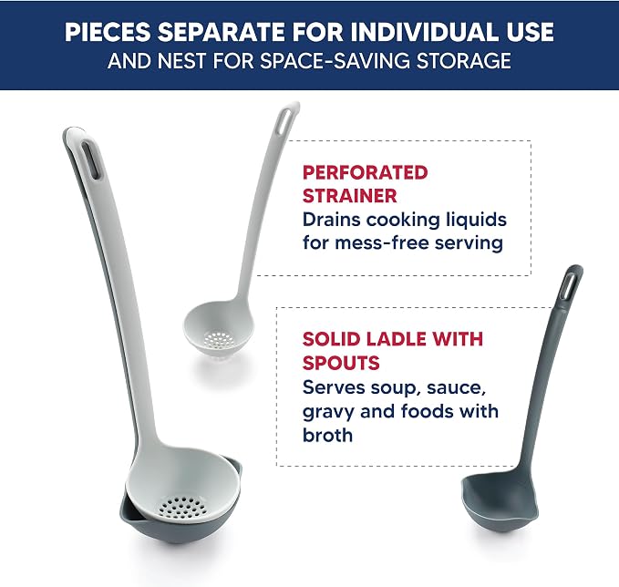 HIC Kitchen 2-in-1 Straining Ladle, Super Strong and Heat Safe - Image 2