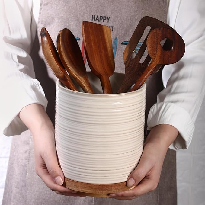 DOWAN 360° Rotating Extra Large Cooking Utensil Holder, 7.6" Kitchen Utensil - Image 5