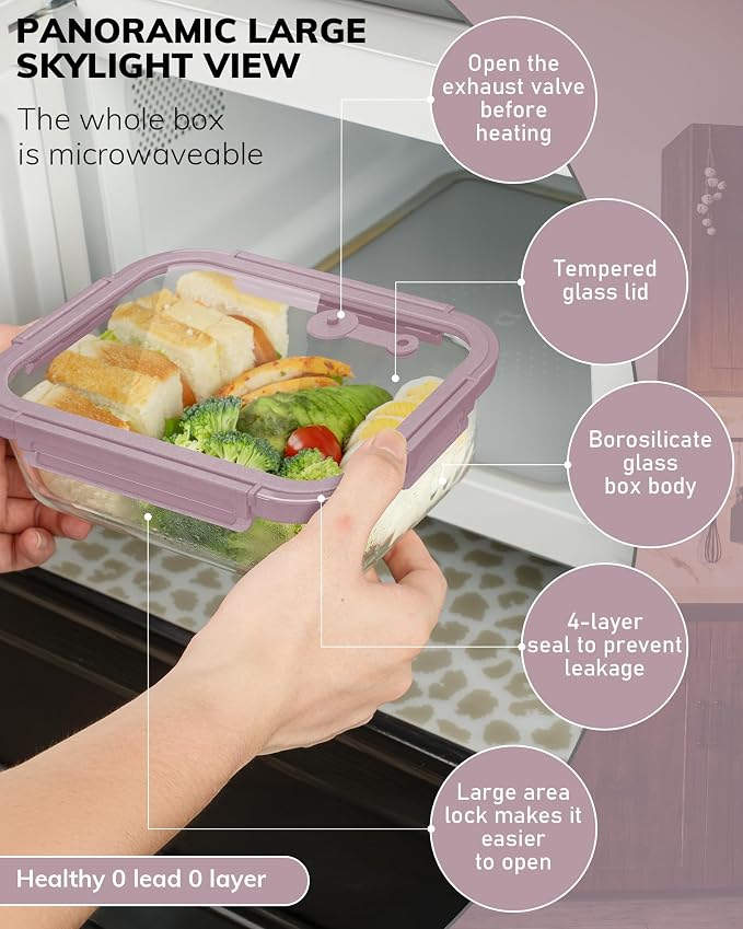 2-Pack Glass Food Storage Containers - Image 5