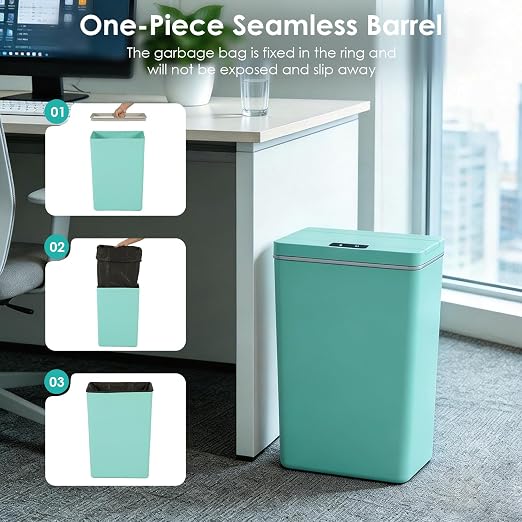 BestOffice 13 Gallon Trash Can Plastic Kitchen Trash Can Automatic Touch Free - Image 6