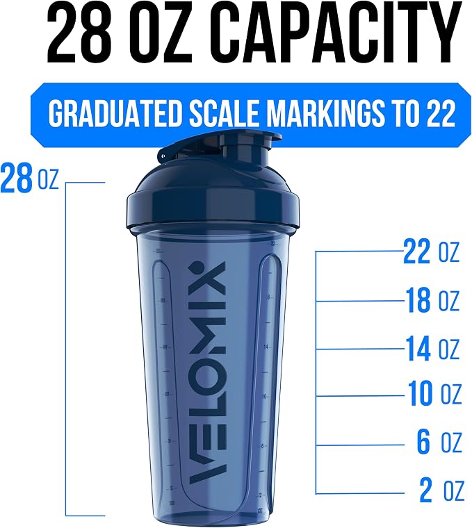 VELOMIX -2 Pack- 28 oz Protein Shaker Bottles - Image 4