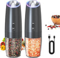 CIRCLE JOY Rechargeable Electric Salt and Pepper Grinder Set Gravity Salt and by CIRCLEJOY